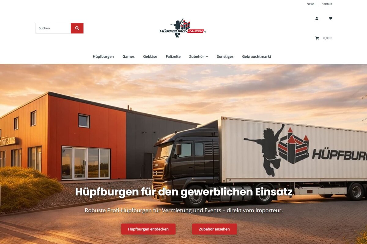 Neues Shopsystem online – schneller, übersichtlicher, leistungsstärker - Neues Shopsystem online | Hüpfburgen &amp; Zubehör schneller finden