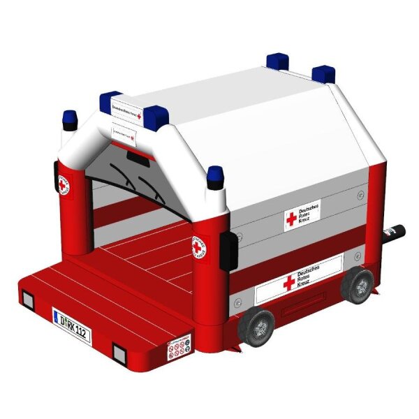 Hüpfburg Standard Krankenwagen Deutsches Rotes Kreuz DRK Set