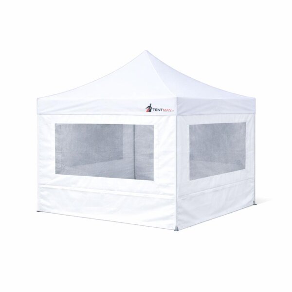 Faltzelt 3x3 weiss Komplettset mit Seitenteilen